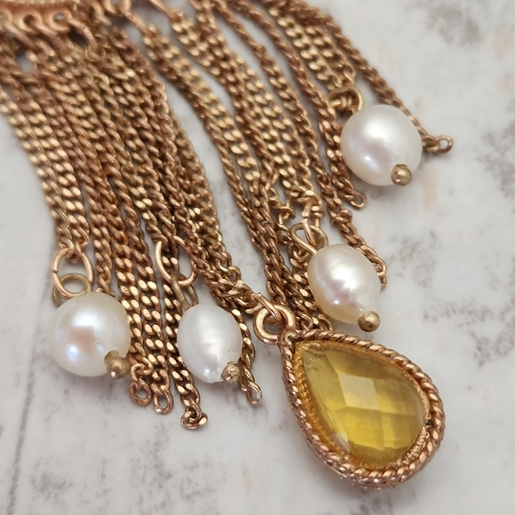 Cookie Lee copper and pearl dangling bead earrings NWT - Picture 8 of 10